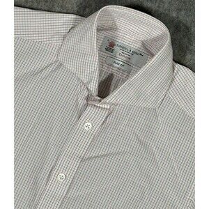 Turnbull & Asser Slim Fit Multicolor Check Shirt Men’s 15 38 Small Button Up